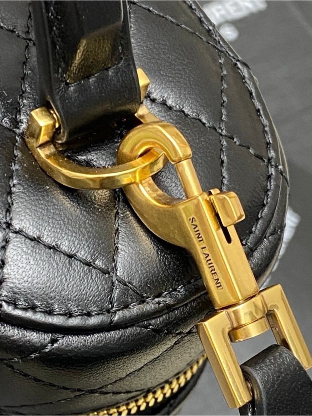 Saint Laurent Black Quilted Leather Mini Vanity Bag with Gold Hardware - Picture 6 of 9